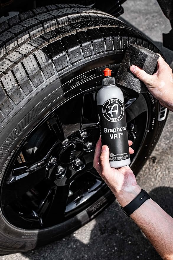 Adam's Polishes Graphene VRT 16oz Vinyl, Rubber, Tire & Trim Dressing - UV Protection and Water Repellent - Graphene Ceramic Infused Formula - Dress Tires or Trim Without Worry of Slinging (16oz)