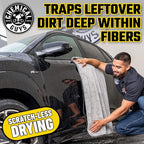 Chemical Guys Woolly Mammoth Large Microfiber Drying Towel - 36 x 25 Inch Gray, Ultra Plush Super Absorbent Car Drying Towel for Cars, Trucks, SUVs, Motorcycles, RVs, and Auto Detailing