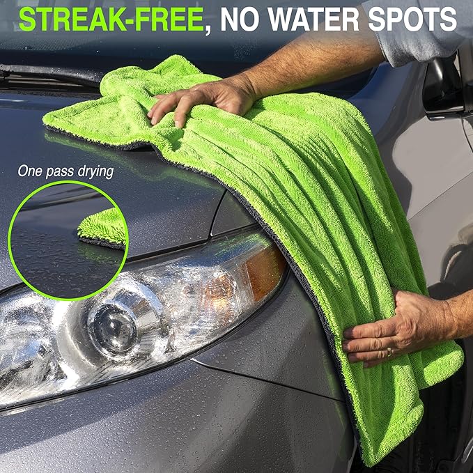 Car Care Extreme Oversized Microfiber Car Wash Drying Towel, Premium XL Shammy Towel, Ideal for Car Cleaning, High Absorbency, 34"x25" Size