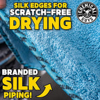 Chemical Guys Woolly Mammoth Large Microfiber Drying Towel - 36 x 25 Inch Blue, Ultra Plush Super Absorbent Car Drying Towel for Cars, Trucks, SUVs, Motorcycles, RVs, and Auto Detailing