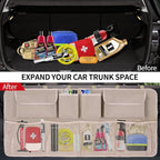 Car Trunk Organizer and Storage, Large Capacity Backseat Hanging Storage Accessories, Backseat Car Organizer for SUV/MPV/Truck (Khaki)