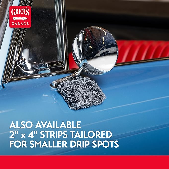 Griot's Garage PFM Trickle Trap, Hyper-Absorbent Car Drying Pads, Prevents Water Spots and Etching, Machine Washable, XL 2" x 12”, Set of 2