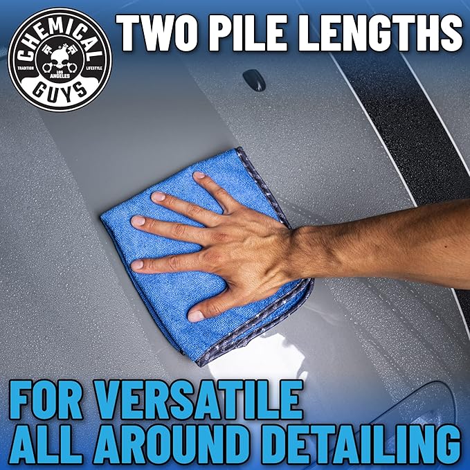 Chemical Guys Professional Grade Premium Microfiber Towels for Cars, Blue, 16" x 16", Ultra-Soft and Scratch-Free Car Detailing Cloths for Trucks, Motorcycles, and More - 12 Pack