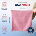 USANOOKS Premium 300GSM Microfiber Cleaning Cloth - 12.5"x12.5" High Performance - 1200 Washes, Ultra Absorbent Microfiber Towels for Cars Undercarriage, Rims & Engine Bay Cleaning - Microfiber Cloth