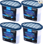 ZARPAX Moisture Absorber Activated Charcoal 10.5 oz/300g | Removes Moisture, Damp, Humidity & Odors | Odor Absorber | Moisture Trap for Bathroom, Closet, Kitchen & Small Spaces | Set of 4