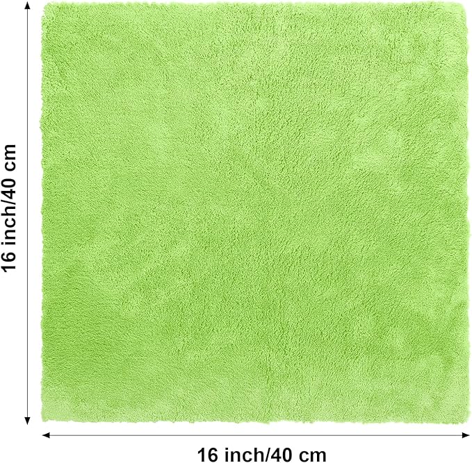Shimeyao 30 Pcs Edgeless Microfiber Plush Towels for Cars Detailing Drying Wash Polishing Absorbent Cleaning Cloths, 500 GSM (16 x 16 Inch,Green)