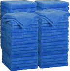 Shimeyao 30 Pcs Edgeless Microfiber Plush Towels for Cars Detailing Drying Wash Polishing Absorbent Cleaning Cloths, 500 GSM (16 x 16 Inch,Dark Blue)