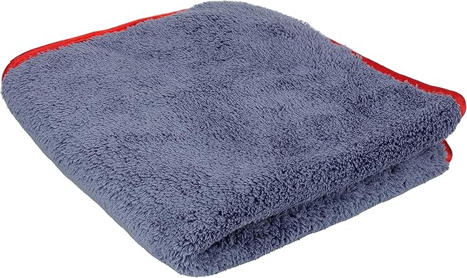 Maxshine 16”x24” Universal 12-Pack Gray Microfiber Towel - 600GSM Red Silk Border - Perfect for Fast Car Washing & Drying - Premium Car Detailing Towels
