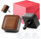 Premium Quality Car Air Freshener Leather and Metal Design Scent Vent Clip Diffuser,New Natural Fragrance Diffuser for Car with 3 Refill Scented Discs and Gift Box(Truffle Brown)