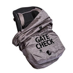 J.L. Childress Gate Check Bag for Car Seats - Travel Bag for Airplane, Fits All Baby & Infant Car Seats, Airport Accessories for Gate Check, Flying Essentials, Padded Backpack Straps - Deluxe, Grey