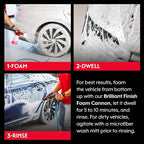 Griot's Garage Brilliant Finish Snow Foam, Foaming Car Wash Soap for Deep Cleaning and Glossy Shine, Use with Foam Cannons or Foaming Sprayers, 10848, 48oz