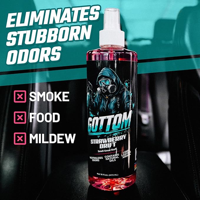 Gottom Air Freshener Spray - Long Lasting Odor Eliminator - 16 oz (Strawberry Drift) - Car Scent, Auto Odor Remover, Fresh Fragrance, Air Freshener for Trucks, SUVs, RVs & more