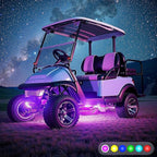 10L0L 2PCS Golf Cart Underbody Light Kit, Underglow LED Light Strip, 22 Modes RGB Music Sync, 12-66V Wide Voltage, IP67 Waterproof for EZGO, Club Car, Yamaha
