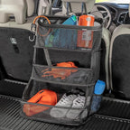 High Road Car Storage and Organization Caddy - SUV Trunk Organizer, Passenger Seat Organizer or Back Seat Storage Caddy With 3 Easy-View Mesh Bins