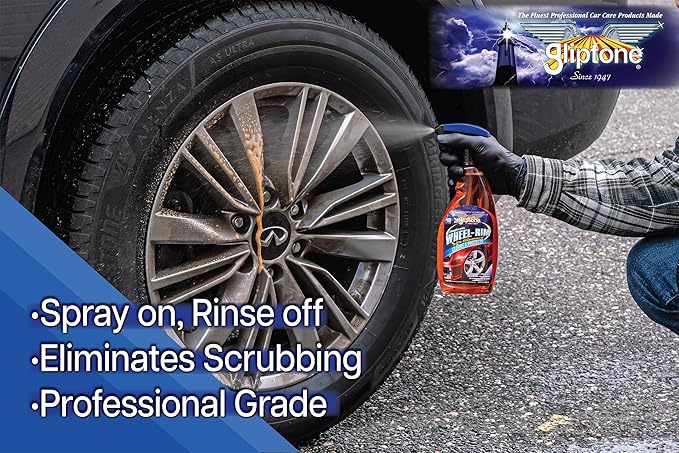 Gliptone Wheel and Rim Cleaner Magtastik Spray-On/Rinse Off with Glipguard, Professional Grade Spray for Car Detailing, Cleans and Protects, 22 Fl Oz