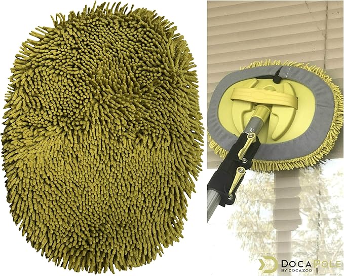 DOCA Car Wash Equipment - Car Wash Mop Attachment - Other Options Include Squeegee, Kit, Mitt, Soft Bristle Brush with or Without Long Handle Extension Pole