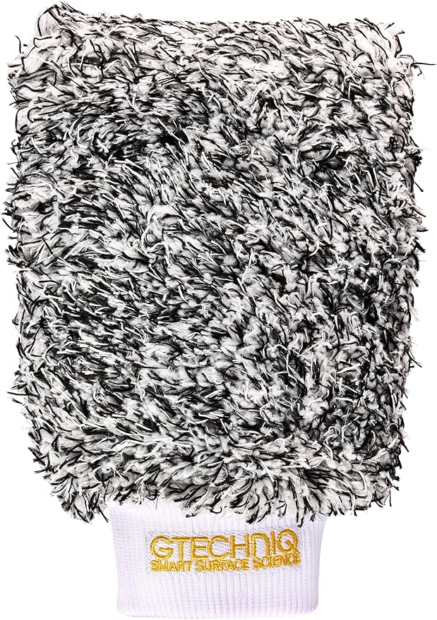 Gtechniq Bike Microfiber Wash Mitt | Ultra Low-Friction Glide, Inner Foam Core Holds High Volume of Wash Suds, Polyester Fibers Capture and Release Contaminants, Minimizes Swirls, Durable
