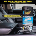 Meguiar's New Car Scent Protectant Wipes - Easy to Use Wipes that Protect and Freshen Your Interior - Ideal for Car Detailing & Maintenance - 30 Count (Pack of 6)