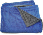Microfiber Car Drying Towel 36"x24" – 1400 GSM Twisted Yarn, Ultra Absorbent, Scratch-Free, Machine Washable – Bonus 12"x12" Detail Towel, Blue/Gray