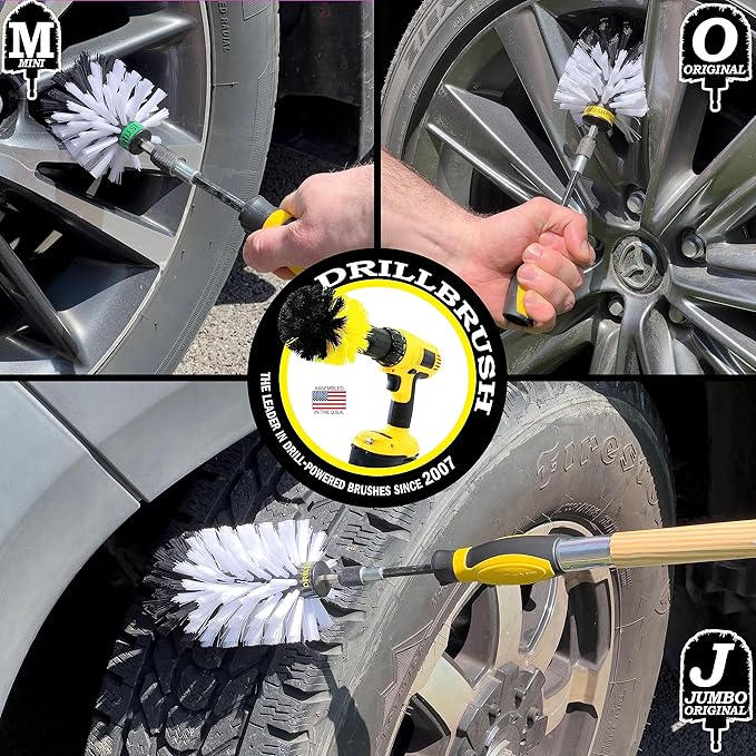 Car Cleaning Supplies Interior - Car Detailing Kit - Scrub Brushes for Cleaning - Wheel Cleaning Brush for Drill - Soft Bristle Cleaner Brush - Carpet Scrub Brush - Car Detailing Brush Set - Clean Car