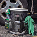 Bucket Boss Auto Boss Wash Boss Organizer for a 5 Gallon Bucket, with Fast-Drying, Exterior Mesh Pockets for Car Supplies, Allowing for Soap and Water in the Bucket, in Black, AB30060