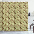 Ambesonne Paisley Shower Curtain, Modern Design of Classic Eastern Leafy Motif and Swirly Branches Art Oriental, Cloth Fabric Bathroom Decor Set with Hooks, 69" W x 70" L, Pale Green Brown