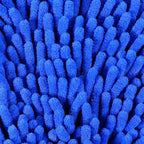 Chenille Microfiber Wash Mitt - Blue Thick and Absorbent Scratch Free Car Wash Mitt - Complete with Wheel Brush