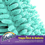 Fabuloso Microfiber Cleaning Mitt Glove, Lint-Free Scratch-Free Dusting and Washing for Furniture, Blinds, Baseboards, Shelves and Car Interior, One Size Fits All, Teal, 3-Pack