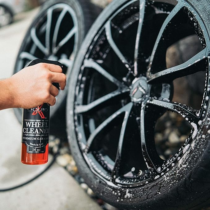 Liquid X Classic Wheel Cleaner Combo - Wheel Cleaner & Wheel Woolies Brushes - Non-Acidic Cleaner, Easy to Use