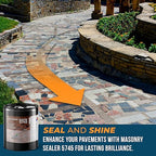 DeckGeneral High Gloss Masonry Sealer 5745 - Heavy Duty Outdoor Concrete Sealer - Multi-Purpose Acrylic-Based Waterproof Coating for Bricks, Mortar, Patio, Stairs, Walls, Pavement Etc. - 5 Gallon