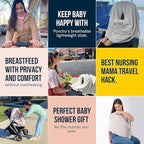Breathable Nursing Cover for Breastfeeding | Ponchy by Gold Mamas | 5 in 1 Nursing Poncho | Baby Registry Essentials | Rose Pink