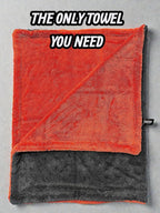 24”x36” Car Drying Towel – Dual-Color Black & Crimson Red | 1300 GSM Twist Loop Microfiber | Ultra Absorbent, Lint-Free, Scratch-Free | Fast Drying for Cars, Trucks & SUVs